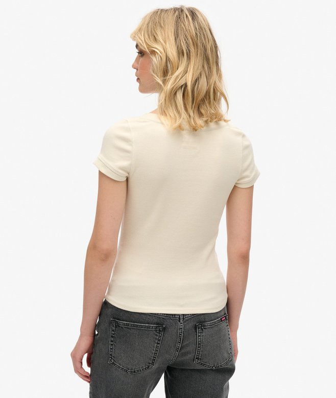 Superdry Top De Manga Corta Con Cuello Abotonado Essential