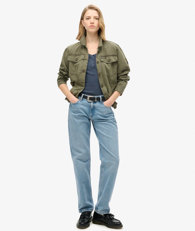 Superdry Top De Manga Corta Con Cuello Abotonado Essential