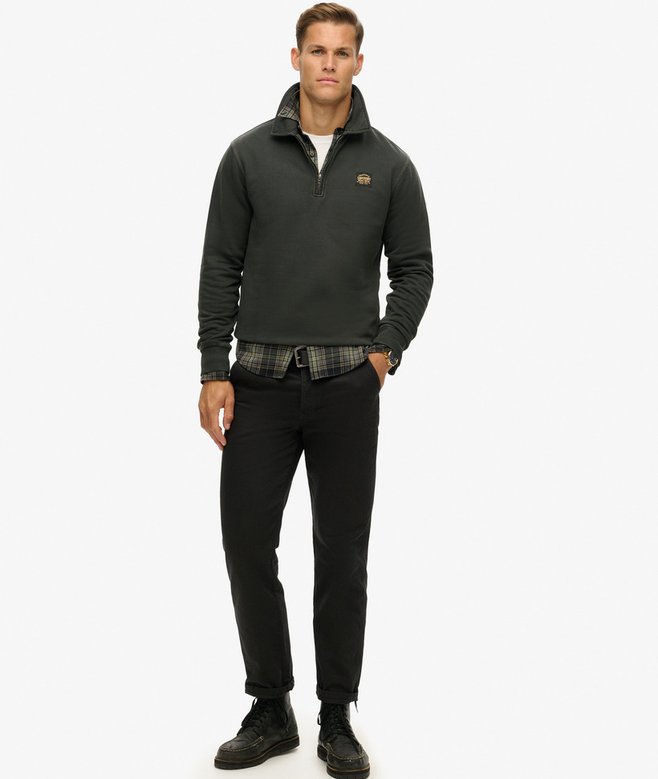 Superdry Top De Media Cremallera Con Pespuntes En Contraste