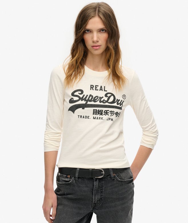superdry Top gráfico con adornos y logotipo Vintage