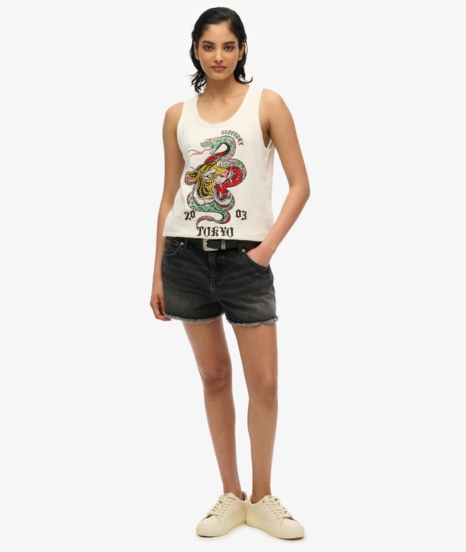 Superdry Top Sin Mangas Con Amplio Escote Redondo Y Tatuaje Neo Trad