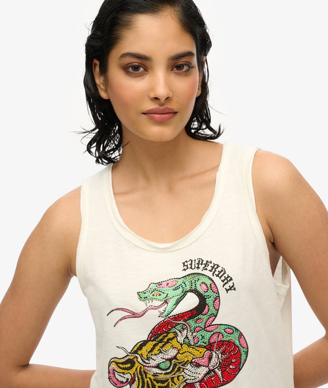Superdry Top Sin Mangas Con Amplio Escote Redondo Y Tatuaje Neo Trad