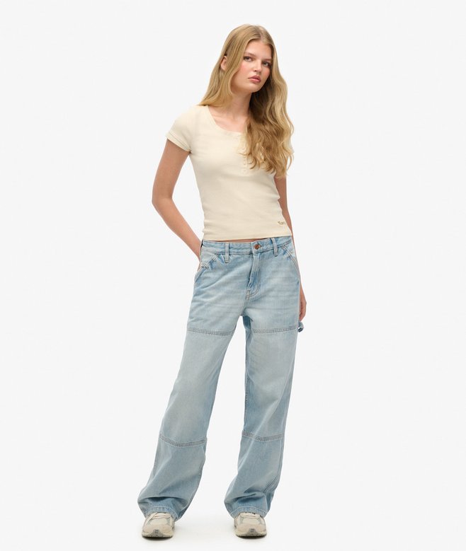 superdry Vaqueros de tiro medio de algodón orgánico Carpenter