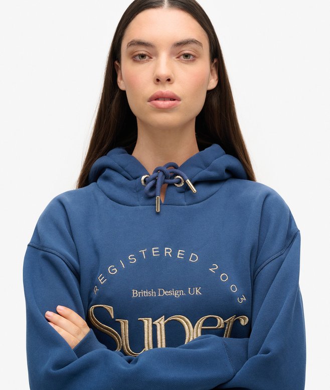 Superdry Vestido Con Capucha Y Logotipo Metalizado Luxe