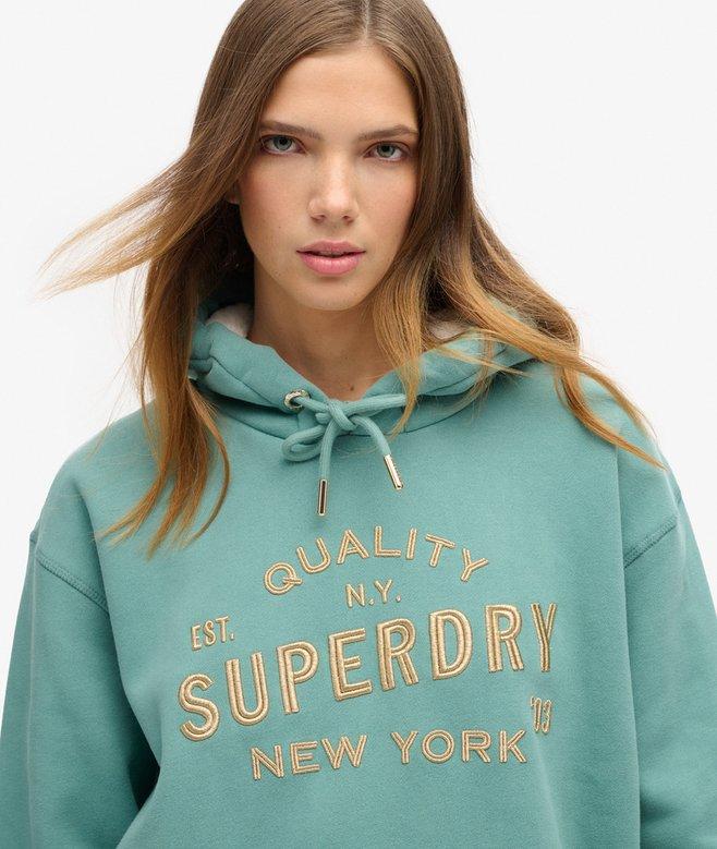 Superdry Vestido Con Capucha Y Logotipo Metalizado Luxe