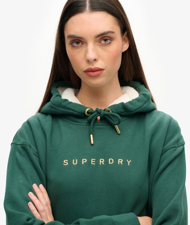 Superdry Vestido Con Capucha Y Logotipo Metalizado Luxe