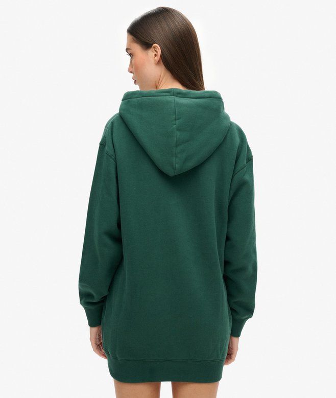Superdry Vestido Con Capucha Y Logotipo Metalizado Luxe