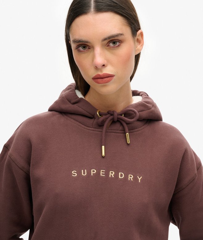 Superdry Vestido Con Capucha Y Logotipo Metalizado Luxe