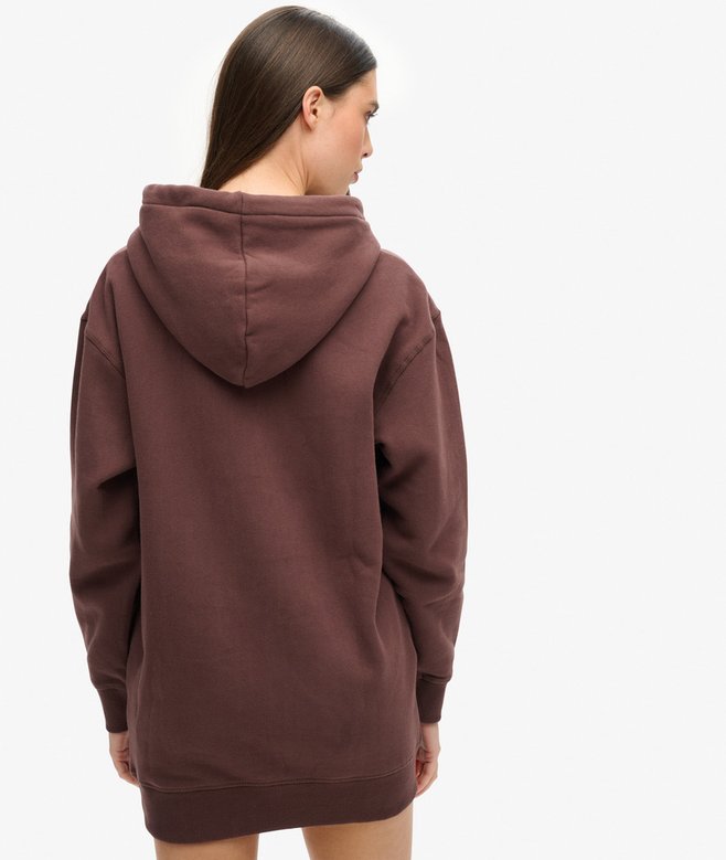 Superdry Vestido Con Capucha Y Logotipo Metalizado Luxe