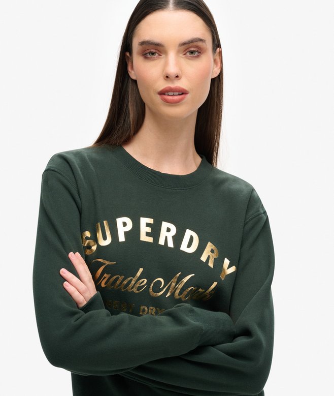 Superdry Vestido De Punto Con Logotipo Metalizado Luxe