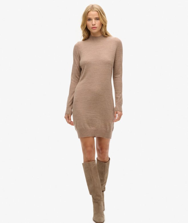 Superdry Vestido De Punto De Manga Larga En Lana Merino