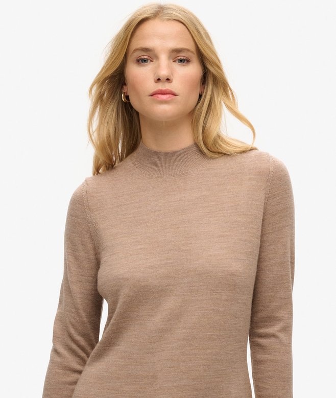 Superdry Vestido De Punto De Manga Larga En Lana Merino