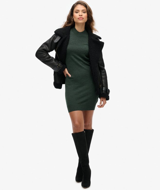 Superdry Vestido De Punto De Manga Larga En Lana Merino