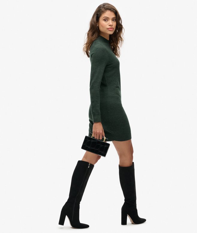 Superdry Vestido De Punto De Manga Larga En Lana Merino