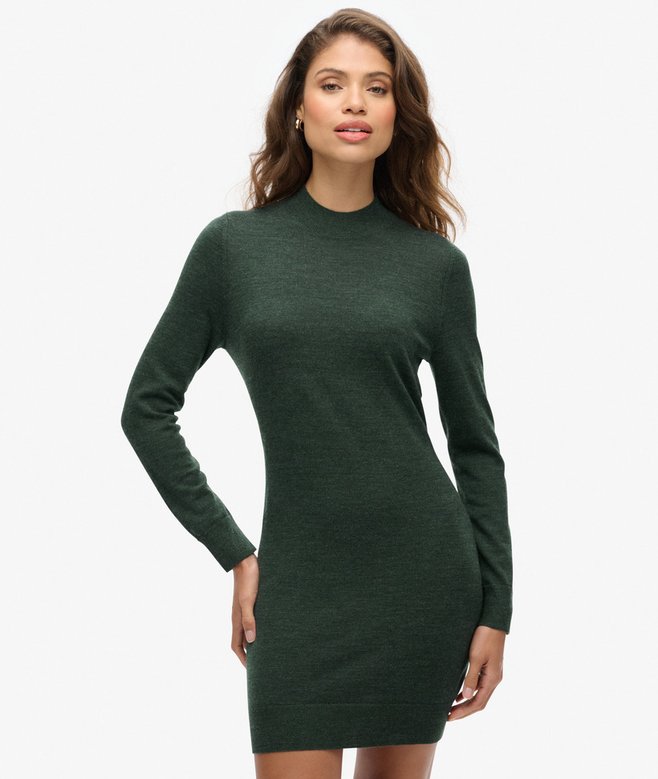 superdry Vestido de punto de manga larga en lana merino