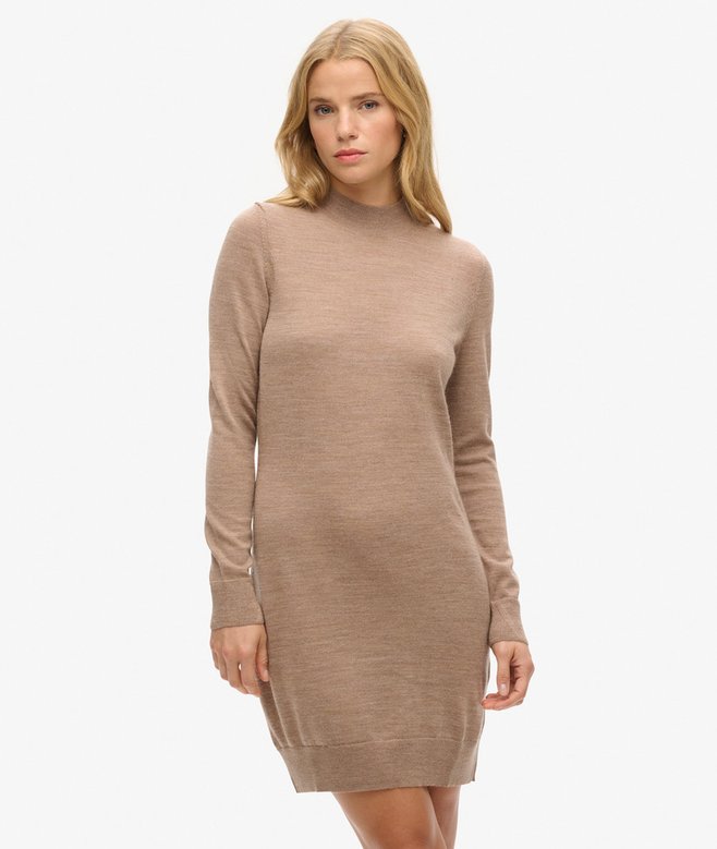 superdry Vestido de punto de manga larga en lana merino