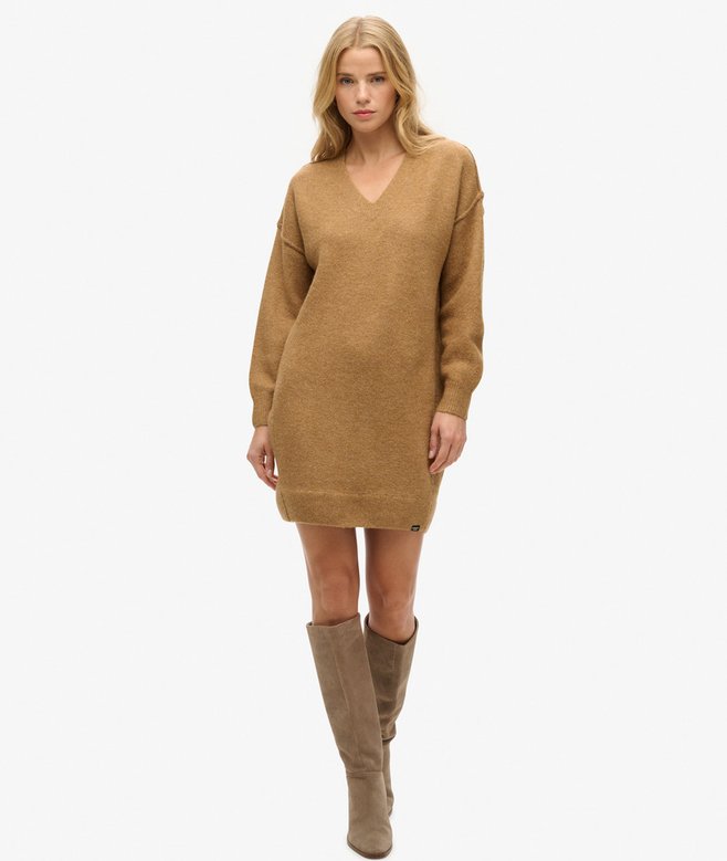 Superdry Vestido De Punto Tipo Jersey Con Cuello De Pico