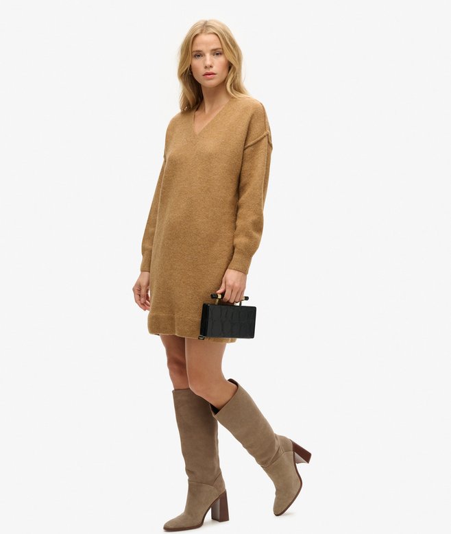 Superdry Vestido De Punto Tipo Jersey Con Cuello De Pico