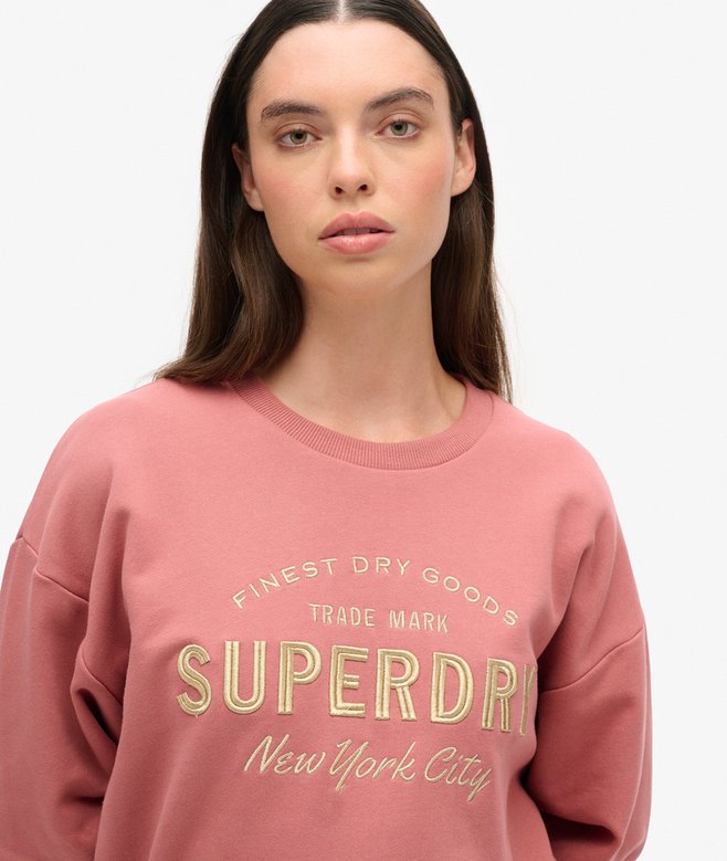 Superdry Vestido En Tejido Sudadera Con Logotipo Metalizado Luxe
