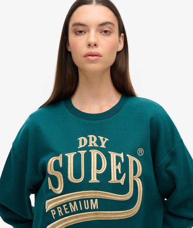 Superdry Vestido En Tejido Sudadera Con Logotipo Metalizado Luxe