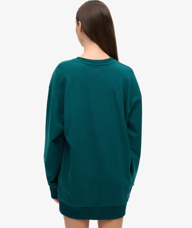 Superdry Vestido En Tejido Sudadera Con Logotipo Metalizado Luxe