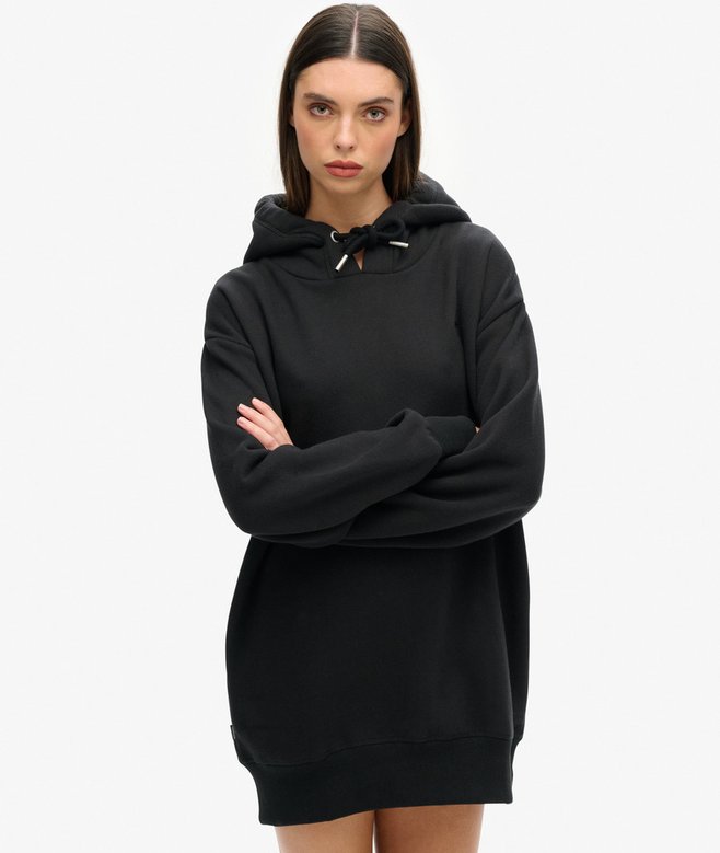 superdry Vestido en tejido sudadera de algodón orgánico con logo bordado