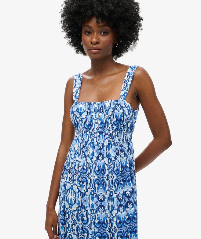 Superdry Vestido Largo Con Tiras De Anudar En La Espalda