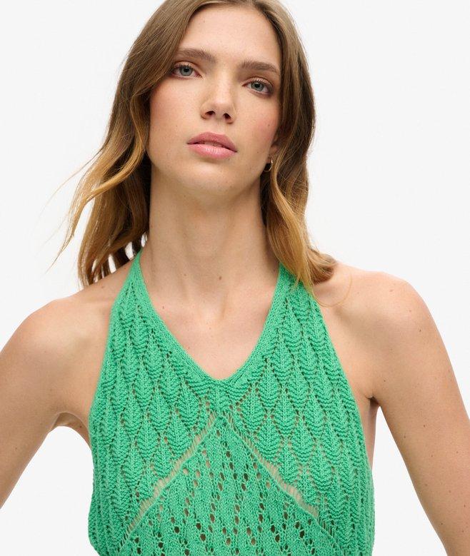 Superdry Vestido Largo De Ganchillo Con Escote Halter