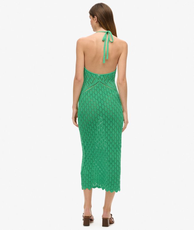 Superdry Vestido Largo De Ganchillo Con Escote Halter