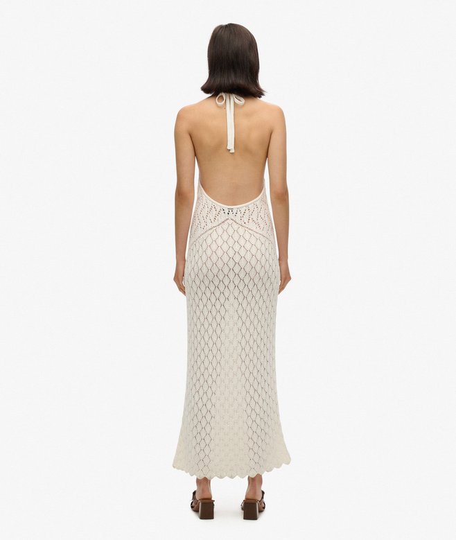 Superdry Vestido Largo De Ganchillo Con Escote Halter