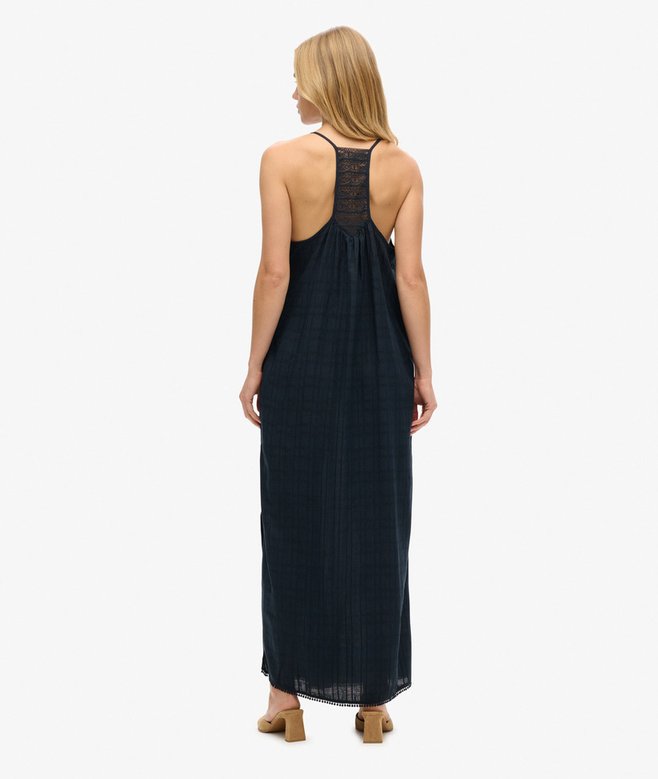 Superdry Vestido Largo Playero De Encaje Con Escote Halter