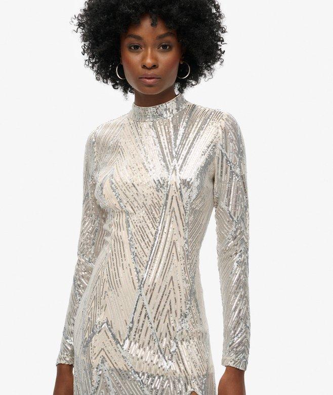 Superdry Vestido Midi De Manga Larga Con Espalda Abierta