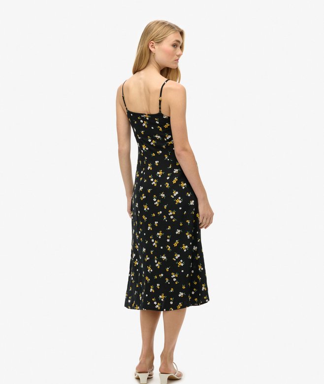 Superdry Vestido Midi De Tirantes Estampado Con Cierre De Botones