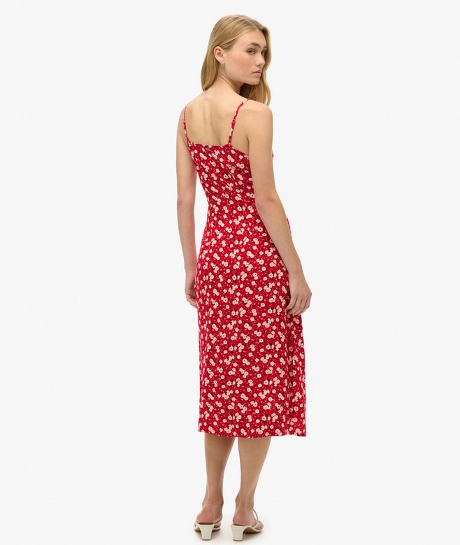 Superdry Vestido Midi De Tirantes Estampado Con Cierre De Botones
