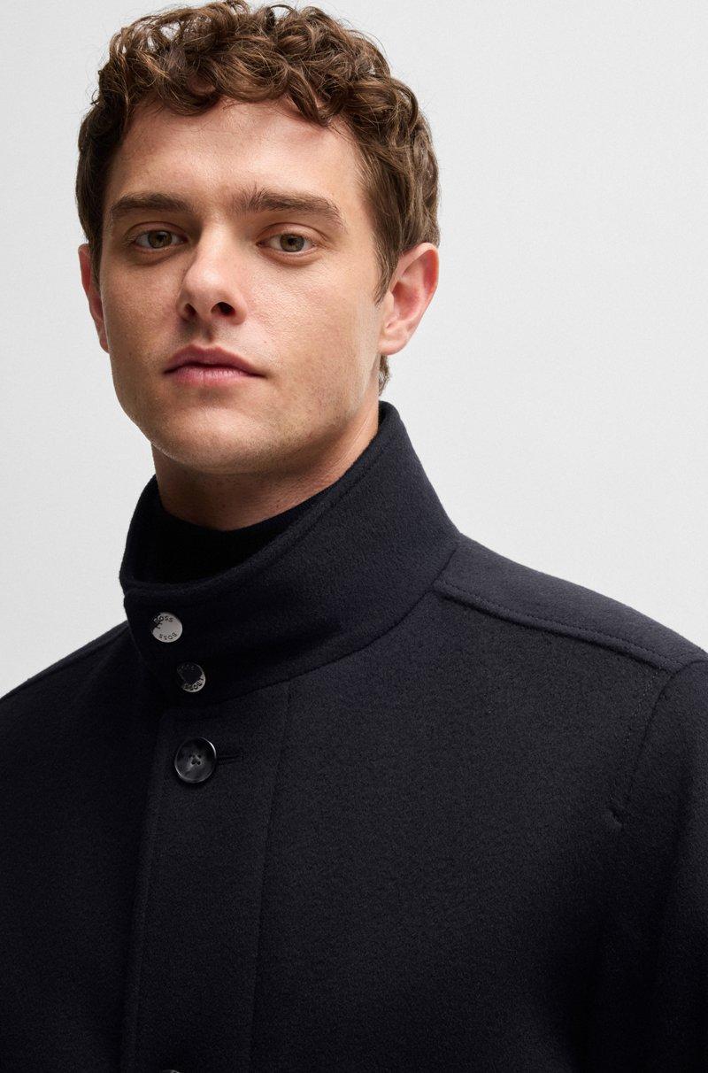 Hugo Boss Abrigo Corto Relaxed Fit De Lana Virgen Y Cashmere
