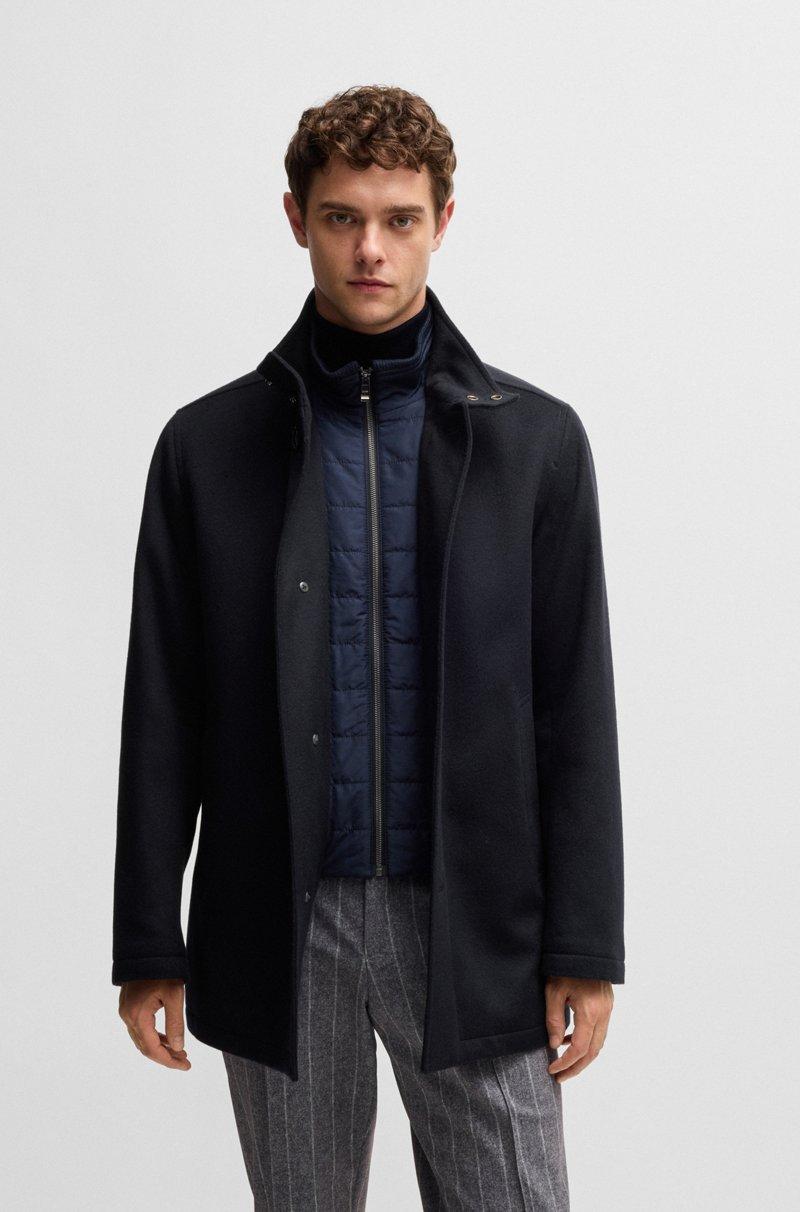 Hugo Boss Abrigo corto relaxed fit de lana virgen y cashmere