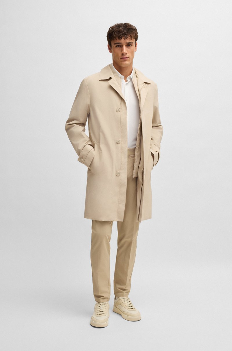 Hugo Boss Abrigo De Membrana Elástica Ideal Para Viajar Con Chaleco Interior Desmontable