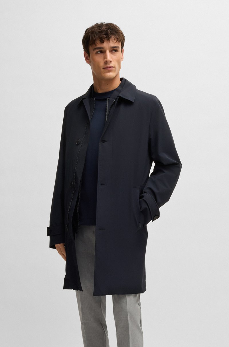 Hugo Boss Abrigo de membrana elástica ideal para viajar con chaleco interior desmontable