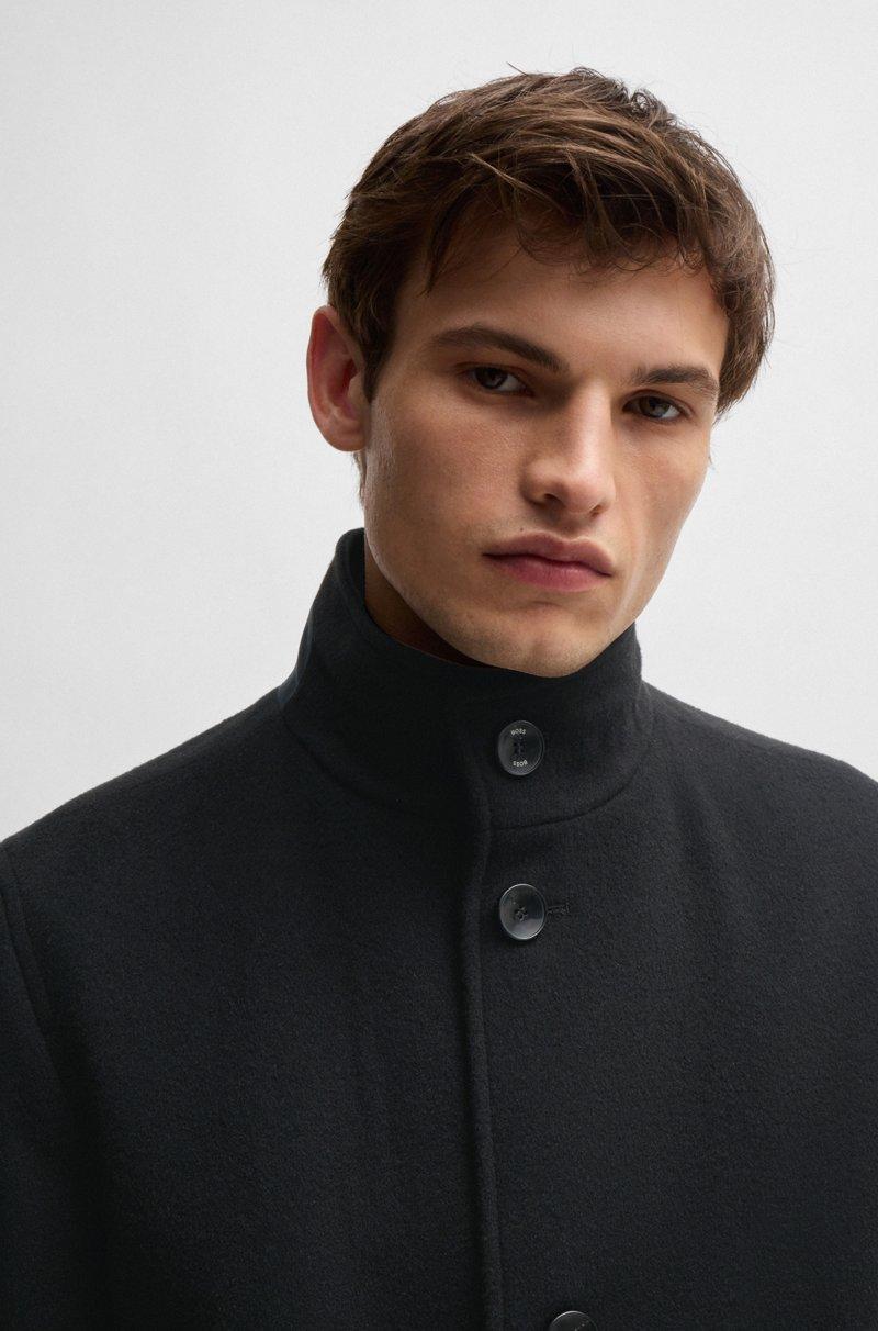 Hugo Boss Abrigo Regular Fit De Lana Virgen Y Cashmere