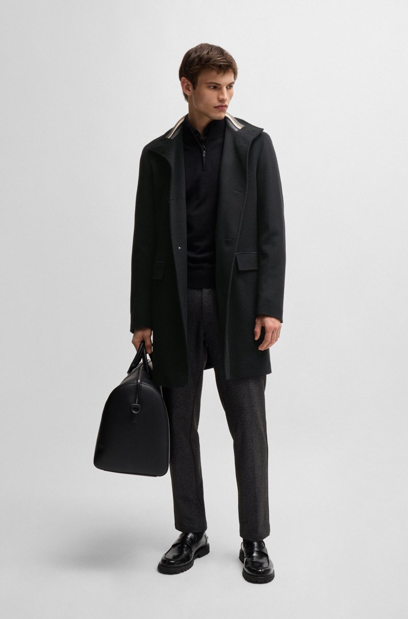 Hugo Boss Abrigo Regular Fit De Lana Virgen Y Cashmere