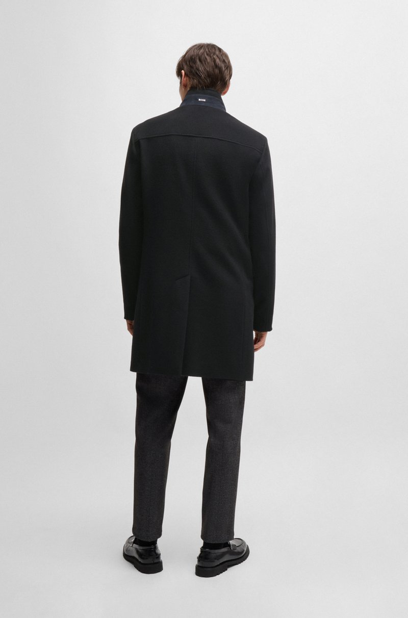 Hugo Boss Abrigo Regular Fit De Lana Virgen Y Cashmere