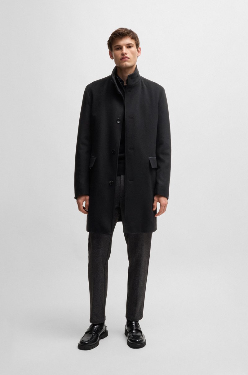 Hugo Boss Abrigo regular fit de lana virgen y cashmere