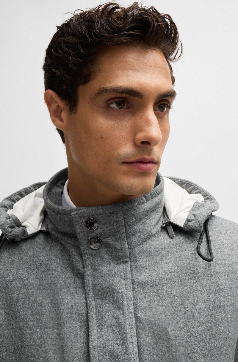 Hugo Boss Abrigo Regular Fit En Franela Elástica Repelente Al Agua