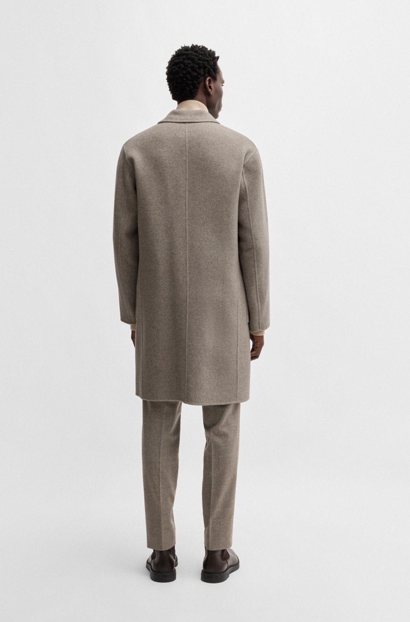 Hugo Boss Abrigo Relaxed Fit De Mezcla De Lana Con Microestampado