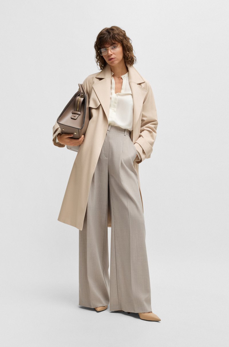 Hugo Boss Abrigo Repelente Al Agua En Algodón Elástico Y Cashmere