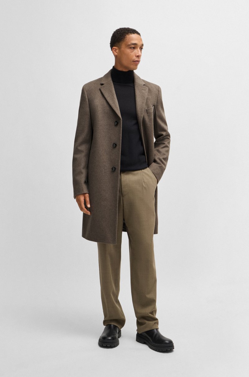 Hugo Boss Abrigo Slim Fit En Lana Virgen Y Cashmere