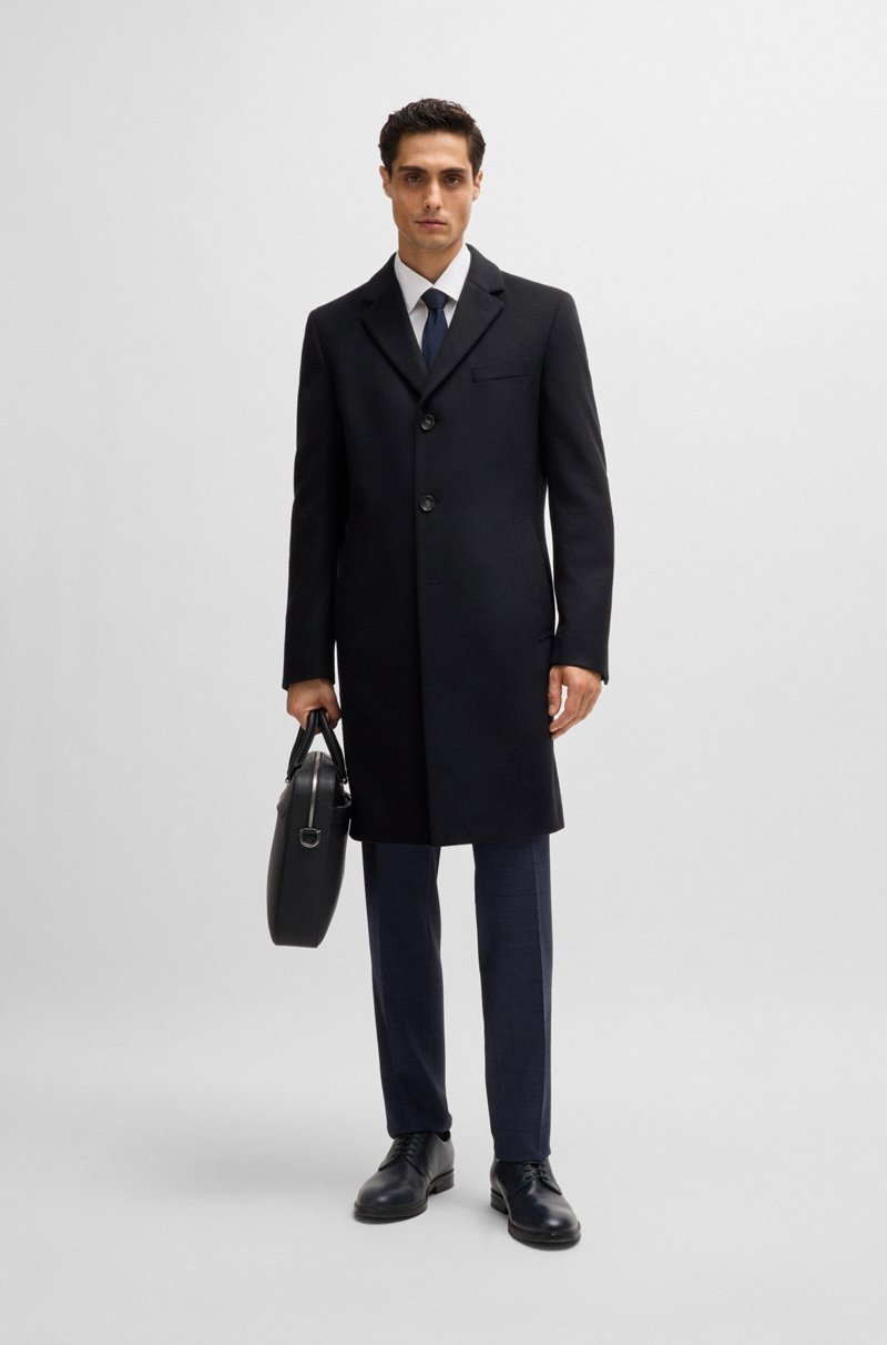 Hugo Boss Abrigo Slim Fit En Lana Virgen Y Cashmere