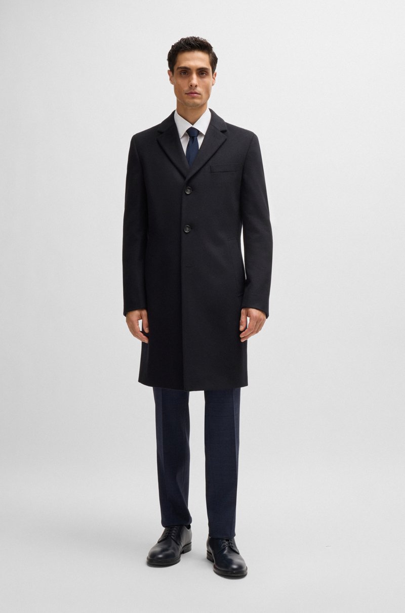 Hugo Boss Abrigo slim fit en lana virgen y cashmere