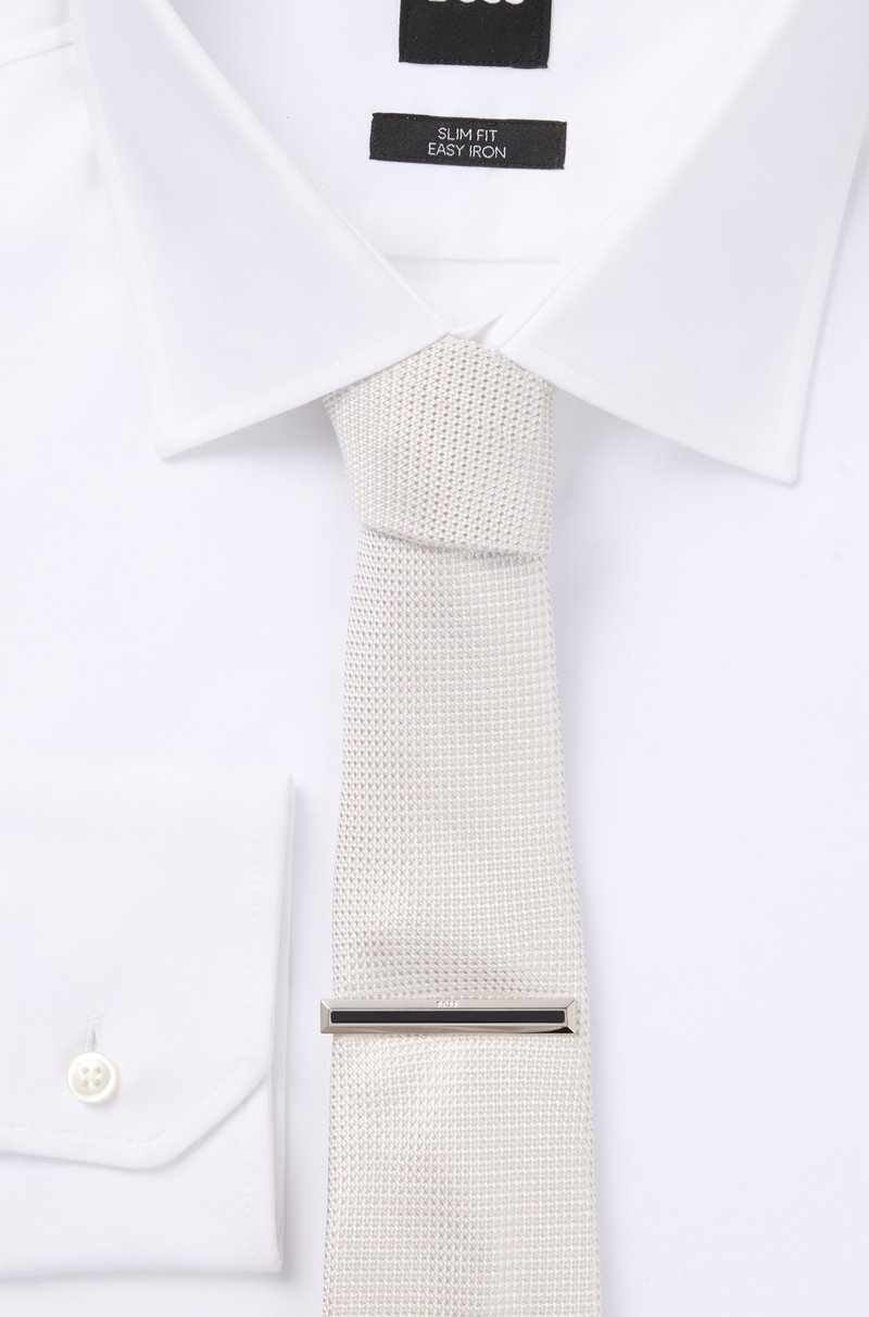 Hugo Boss Alfiler De Corbata En Latón Con Aplique De Esmalte Negro