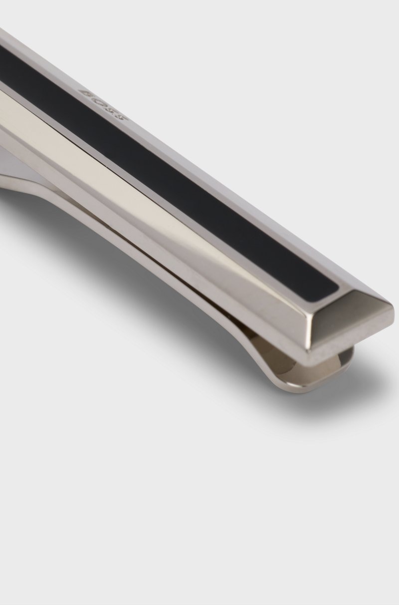 Hugo Boss Alfiler De Corbata En Latón Con Aplique De Esmalte Negro